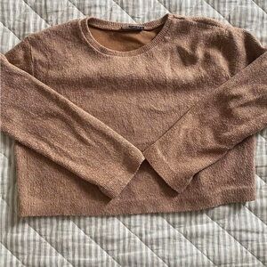 Brown Zara cropped sweater